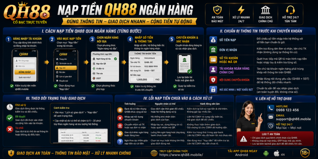 Nạp tiền QH88 ngân hàng